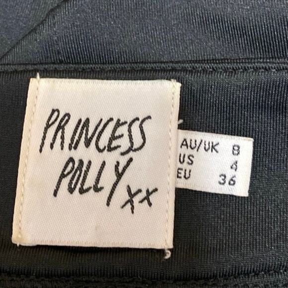 Princess Polly Women's Black High Waist Side Zip Casual Mini A-Line Skirt Size 4 - Picture 4 of 5